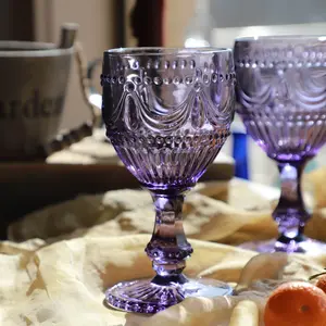 Vasos de color púrpura para beber, copa de champán, vino tinto, zumo y agua, 245ml, 300ml, 400ml
