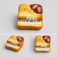 Jouet Squishy Piano Toast à Rebond Lent, Jouet Anti-Stress Réaliste en Forme de Dessert pour Bureau