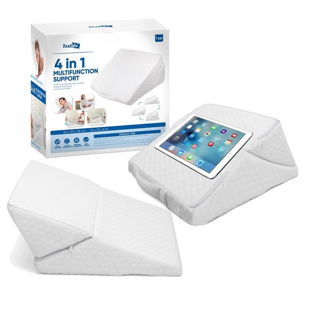 Kingworth 4 in 1 Multi-function Neck Bed Back Support Cushions Tablet Memory Foam Stand Wedge Pillow