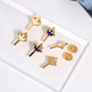 Broche de Cruz con Paloma Blanca, Chapado en Oro, Aleación de Zinc, Regalo de Boda o Compromiso - Product Image 3