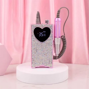 Custom Logo Strong Power Nail Drill Machine 35000rpm Professional Diamond Heart Design Rechargeable Nail Drills - Product Image 5