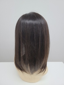 Perruque toupet en cheveux humains à clipser de 12 pouces, mi-longue et droite, noir naturel brun, WIGTS, livraison rapide, style gratuit, peignes intérieurs - Product Image 3