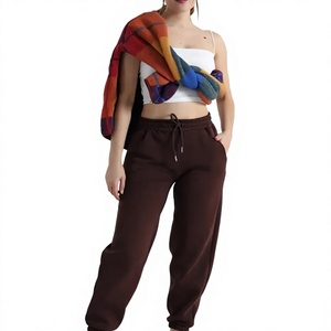 EVER GLOW Anti-Wrinkle Drawstring Closure Mid Waist Full-<b>Length</b> Side Pocket Sport Leggings 100% Cotton Canvas Winter Pants <b>Women</b> - Product Image 1