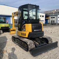 Mini-excavatrice sur chenilles Komatsu PC55MR d'occasion, excavatrice compacte de 5 tonnes avec cabine, d'origine japonaise, excavatrice d'occasion