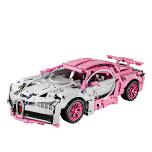 Compatible with for Building <b>Blocks</b> Remote Control Sports Car Puzzle Assembly Racing Car Toy 1-14 Bugatti Pink <b>Plastic</b> - Product Image 1