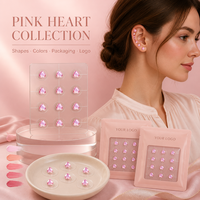 Patch auriculaire en forme de cœur rose, adapté aux emballages de compléments alimentaires pour la santé, la relaxation et les soins de beauté