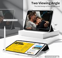Étui pour tablette 11 pouces avec support pliable à trois volets en acrylique transparent sur mesure avec porte-stylet pour iPad Pro 11 Air11 A16