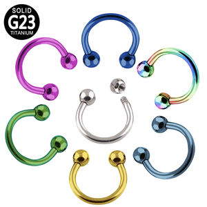 GZN основные ювелирные изделия титановый пирсинг для тела с внутренней и внешней нитью ювелирные изделия штанги Подкова Labret спираль серьги оптом - Product Image 3