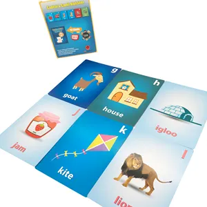 Пользовательские Очаровательные животные карточные игры безопасный бумажный материал обучающая карта образовательные флэш-карты