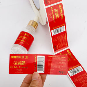 Étiquettes personnalisées en rouleau avec dorure à chaud, autocollants adhésifs en <span class=keywords><strong>vinyle</strong></span> imperméables imprimés en couleur pour l'emballage de produits de beauté pour ongles et vernis gel - Product Image 5