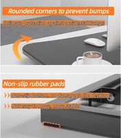 Penjualan laris gunting elegan tinggi Lift Adjustable Standing konverter meja hitam untuk Keyboard Mouse kantor