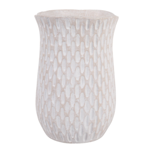 Vaso Rotondo Decorativo in Terracotta con Texture, Accento in Ceramica per Esposizione in Soggiorno - Product Image 6