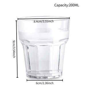 Vaso de Plástico Ecológico y Sostenible con Logotipo Personalizado, Apto para Alimentos, 200ML 250ML, Vasos para <span class=keywords><strong>Whisky</strong></span>, Vaso Octagonal Transparente - Product Image 2