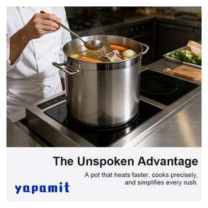 ISO 9001 인증 스테인리스 스틸 수프 & 스톡 냄비 이중 손잡이 다층 클래드 바닥 상업용 레스토랑 주방용 헤비듀티 - Product Image 3