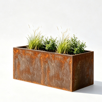 Jardinière en acier Corten, grande jardinière rectangulaire en métal, pot à fleurs durable, écologique, pour la maison, l'extérieur, le jardin, taille personnalisée