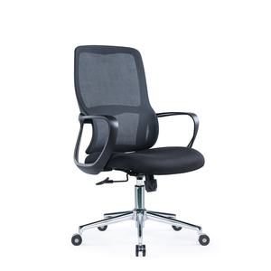 Estación de trabajo de alta calidad para sentarse cromado, estación de trabajo de malla con respaldo medio, silla de oficina para ordenador de escritura - Product Image 1