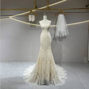 Jancember JFH15 Abito da Sposa Moderno Senza Spalline con Ricamo in Pizzo Stile Sirena Aderente - Product Image 3