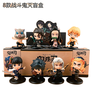 Anime estilo Demon Slayer figura de acción conjunto caja ciega serie Nezuko Kyoujurou Iguro Obanai Giyuu <span class=keywords><strong>Shinobu</strong></span> figura para niños regalos - Product Image 3