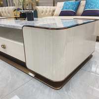 Table basse moderne en marbre de luxe italien léger, meuble de maison