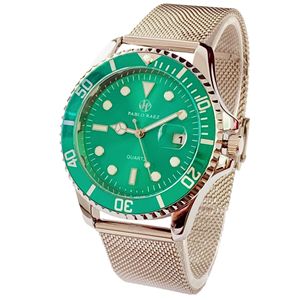 Black and green dial men's <b>leather</b> <b>bracelet</b> watch - quartz business casual watch - Product Image 4
