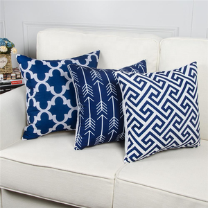 Nordic Simple Style <strong>Blue</strong> Geometric Printed Decorative <strong>Cushion</strong> <strong>Cover</strong> Sofa Throw Pillowcase <strong>Cover</strong> for Home - Product Image 1