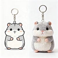 Niedlicher Hamster Mini Plüsch-Schlüsselanhänger - Umweltfreundlich Langlebig Cartoon-Design Mehrfarbig Stressabbau Dekoration