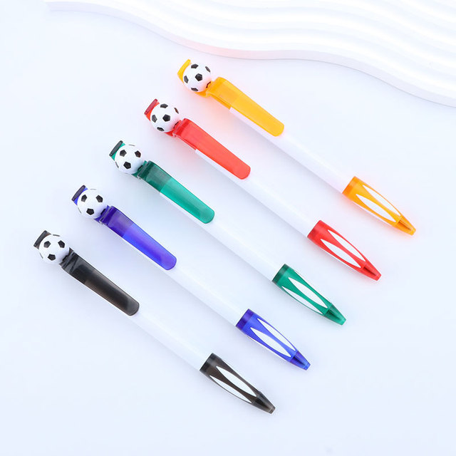 Custom Logo Creative Football Shape Ballpoint Pen Rotatable Stress Relief Spinning Pen Promotional Gift Pen Custom Logo