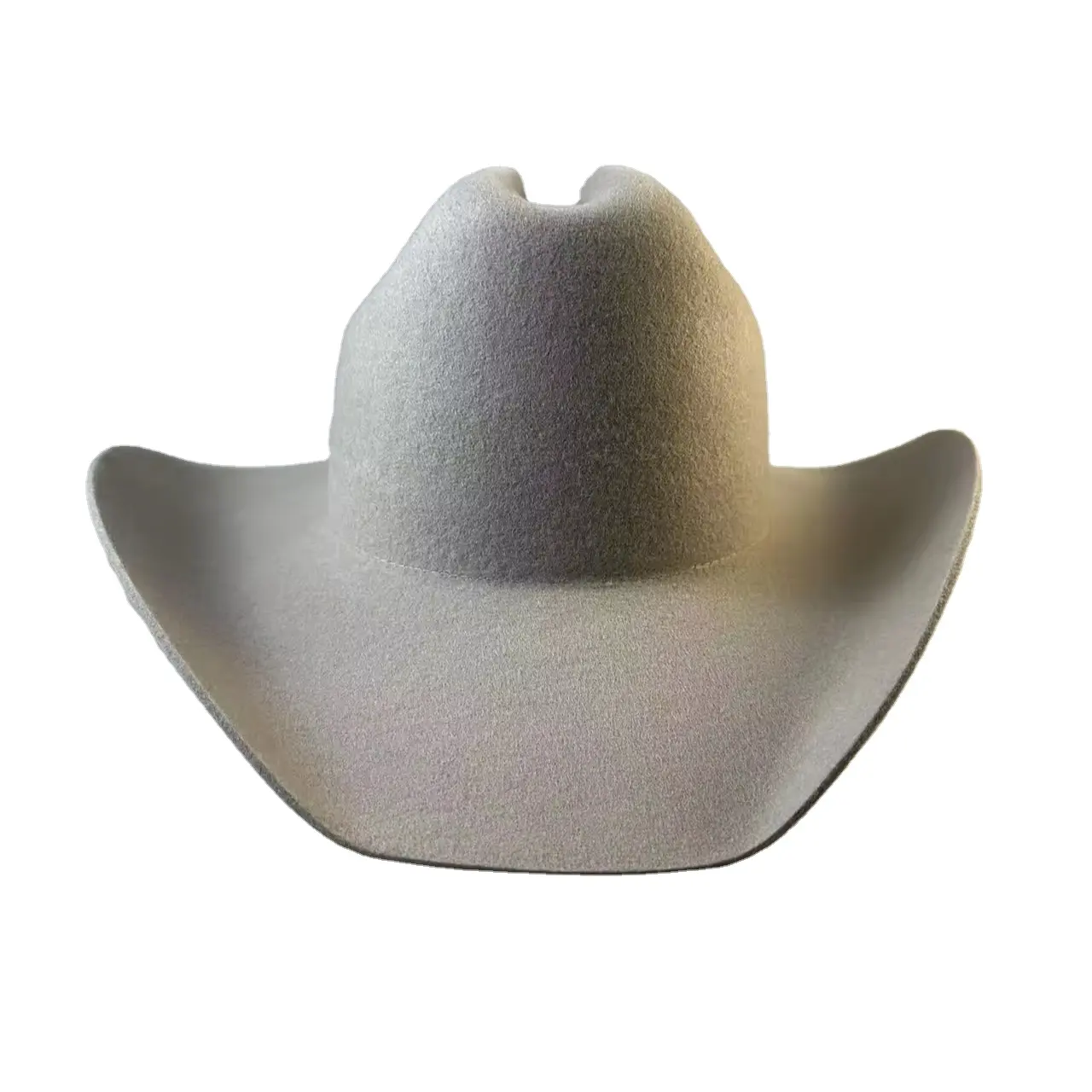 Nouveau design Chapeau à capuche réglable en feutre de laine Chapeau de cowboy en feutre de laine à bord plat de l'Ouest