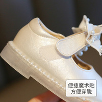 Zapatos de Princesa de PU para Bebé Niña, Suela Blanda, Cierre de Velcro, Lazo, para Primavera, Verano y Otoño, de 1 Año