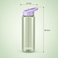Bouteille d'eau sport 1000 ml en Tritan avec poignée et paille, anti-fuite, sans BPA, durable, écologique, réutilisable pour adultes, bureau, extérieur, salle de sport