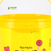 Seau en plastique réutilisable de 1,2 L, imprimé IML, pour aliments, popcorn, emballage personnalisé, bac avec poignée