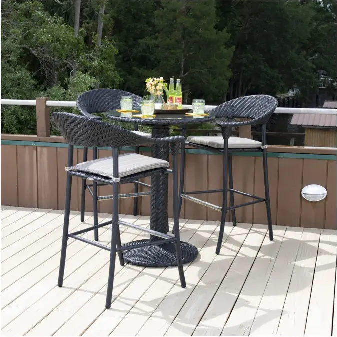 outdoor cafe furniture bar set rattan table and stool chair