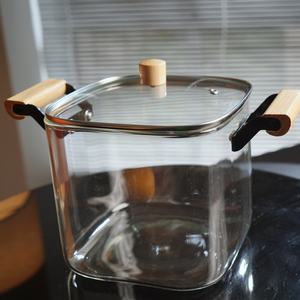 Wholesale Modern Design Borosilicate Square Glass Cookware with Lid Induction Cooker Suitable for Home Use with Color <b>Box</b> - Product Image 5