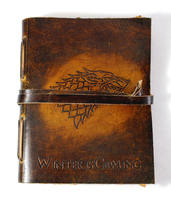 Journal en cuir véritable de style antique en relief du célèbre Game of Thrones très spécial look vintage