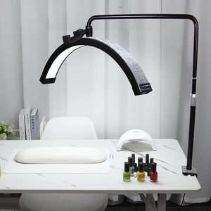 Lámpara de pie LED Fosoto con luz de media luna para mesa de manicura, iluminación fotográfica para salón de belleza, extensión de pestañas y belleza de pestañas - Product Image 4