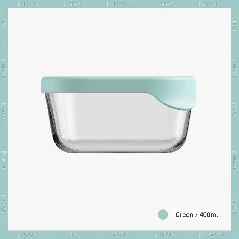 Boîte à déjeuner Bento en verre vert - 400 ml