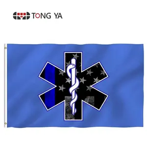 American Flag EMS Star of Life EMT Outdoor Banner 3*5FT flag