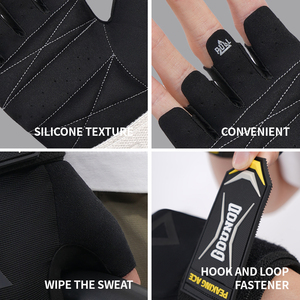 Guantes de Medio Dedo Unisex <span class=keywords><strong>para</strong></span> Entrenamiento Deportivo de Alta Calidad con Muñequeras <span class=keywords><strong>para</strong></span> Gimnasio Levantamiento de Pesas Ciclismo Esquí Equipo de Ejercicio Transpirable - Product Image 6