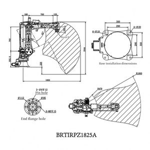 BORUNTE BRTIRPZ1825A Bras robotisé six axes Portée 1800 mm Capacité de charge 25 kg Moteur PLC Protection IP54 Précision 0,08 mm Industriel - Product Image 3