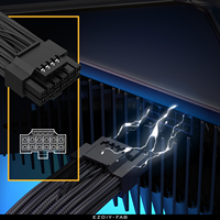 UpHere 12VHPWR kabel 16Pin 16AWG konektor Pcie5.0 ekstensi GeForce Rtx 4090 ekstensi laki-laki ke laki-laki 60CM