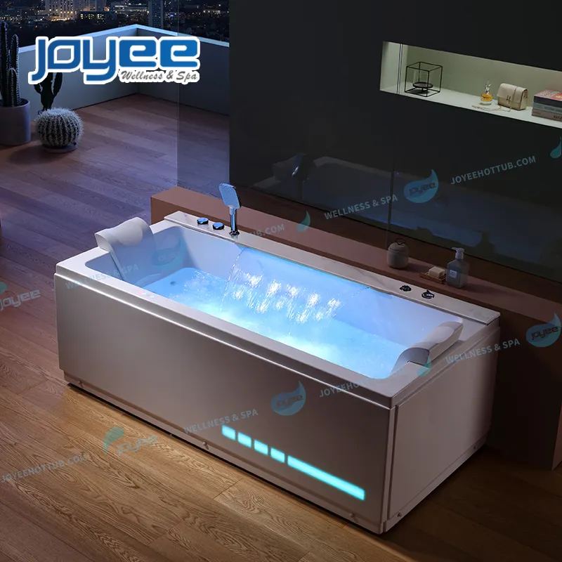 JOYEE-bañera de madera para interior, bañera de hidromasaje para 2 personas con TV, precio de fábrica, venta al por mayor, barato