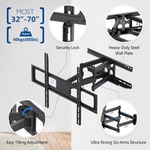 Supporto <span class=keywords><strong>TV</strong></span> Universale Zhongshi Telescopico Girevole da Parete Pieghevole Omnidirezionale Regolabile in Lega di Acciaio - Product Image 6