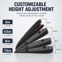 Semelles intérieures ajustables à coussin d'air pour augmenter la hauteur, rehausseurs de talon empilables de 6 cm pour hommes et femmes