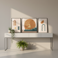 Décoration murale de luxe moderne pour la maison, impressions numériques en 3 parties, toile suspendue, peinture de paysage en verre de porcelaine cristalline