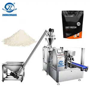 High Accurate Milk Cream Powder Bag Packaging Machinery Whey Protein Powder Filler Sealer Stand Up Zipper Pouch Packing Machine