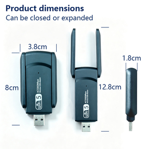 IFA02 1300Mbps WiFi 5 USB3.0 อะแดปเตอร์ไวไฟ ดูอัลแบนด์ 2.4G 5G เสาอากาศรับสัญญาณสูง ดองเกิลเครือข่ายไร้สาย - Product Image 2