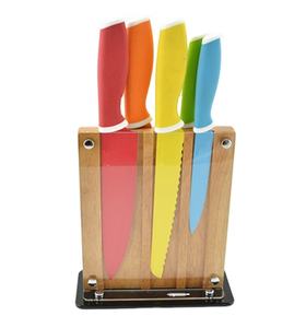 赤い磁気ブロックがセットされた5個のカラフルなファンシー包丁 - Product Image 6