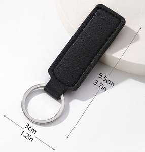 Promotional Gifts Leather <b>Key</b> Holder <b>Ring</b> Pu Leather <b>Key</b> <b>Chain</b> Custom Debossed Logo Pu Leather Keychain for Party Gift - Product Image 3