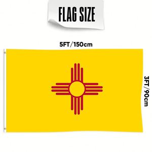 Bandera de Nuevo México de 3x5 pies, Impresa Personalizada, de una Sola Cara, Impresión Digital para Banderas Nacionales y Banderas de Exhibición - Product Image 2