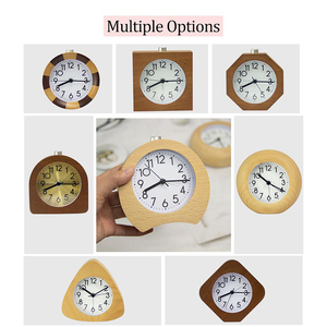 EMAF Promotion Cadeau Chevet Personnalisé Marque Bois Analogique Alimenté par Batterie Sans Ticking Snooze Light Bureau Chambre à coucher Réveil de table - Product Image 6
